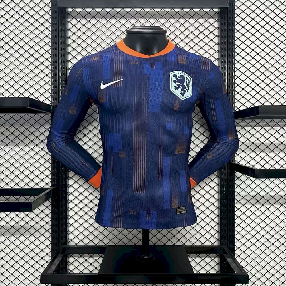 Netherlands 2024/25 Euro Away Long Sleeves Jersey – Player Versi