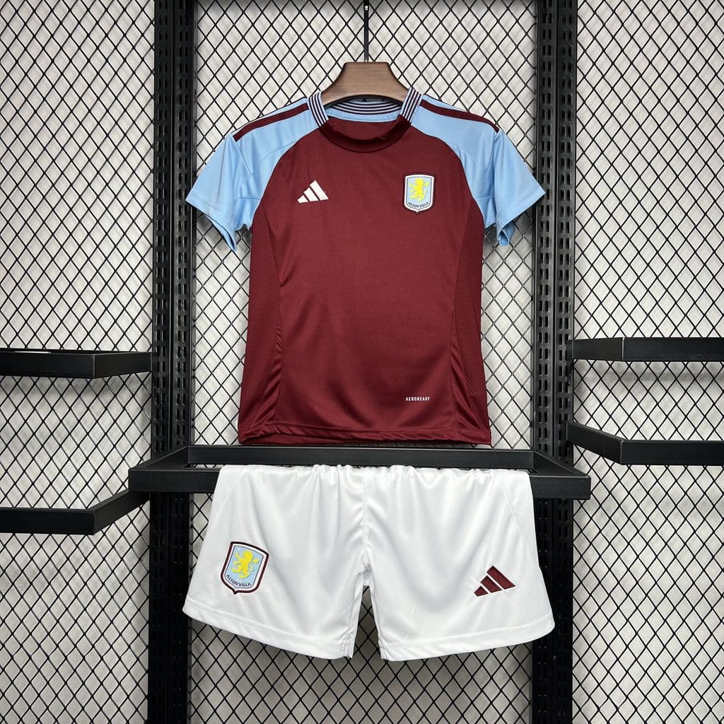 Aston Villa 2024/25 Home Kids Kit