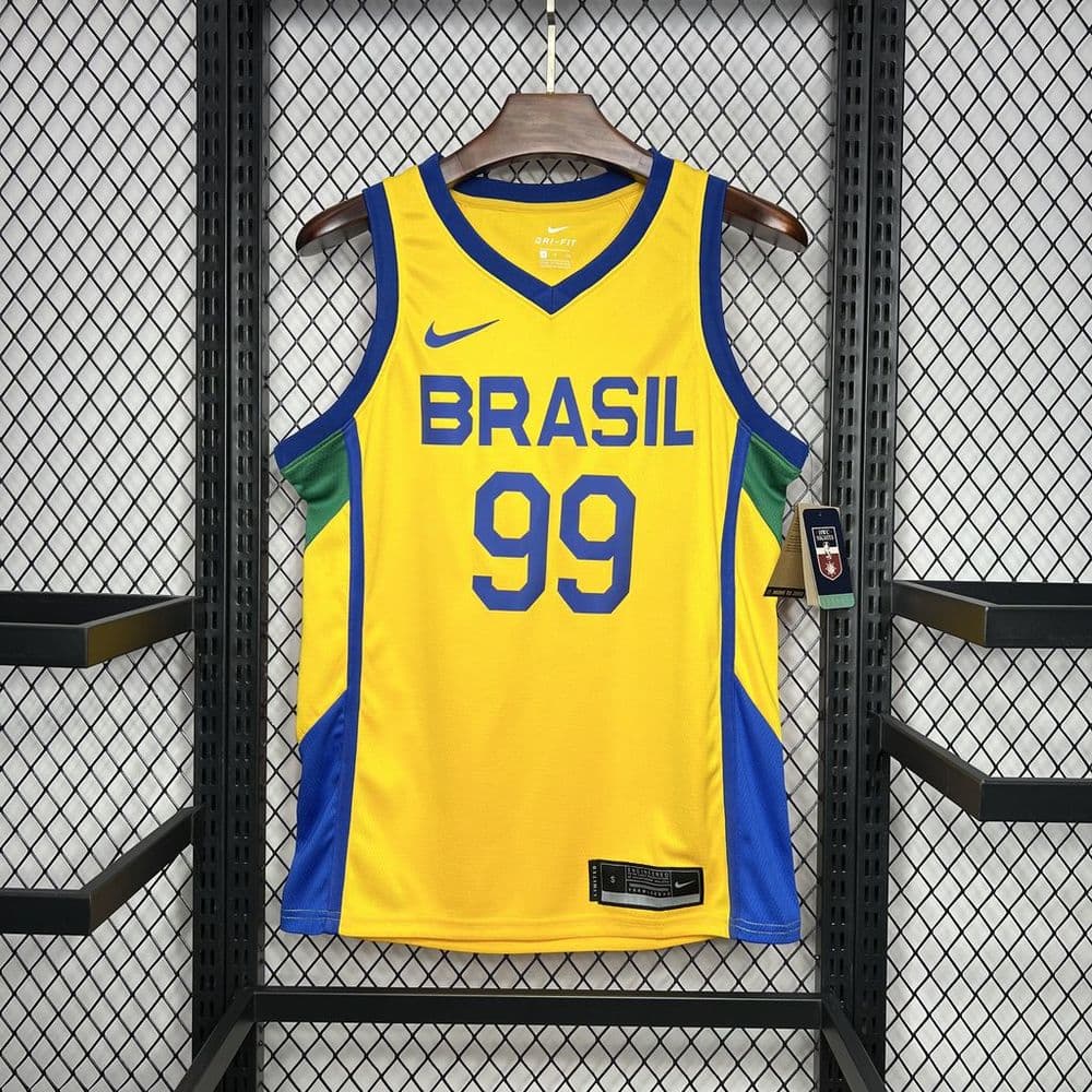 Brazil 2024/25 L. DIas#99 Home Basketball Jersey