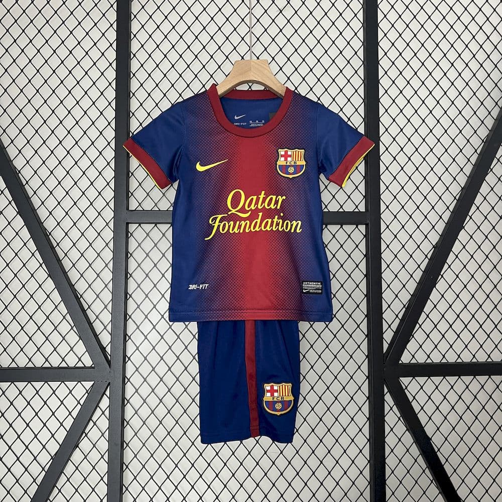 Barcelona 2012/13 Home Kids Retro Jersey And Shorts