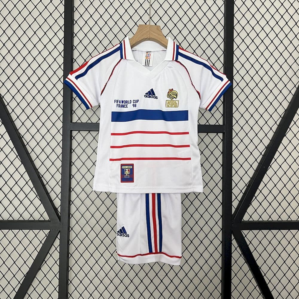 France 1998 away kids retro Jersey and shorts