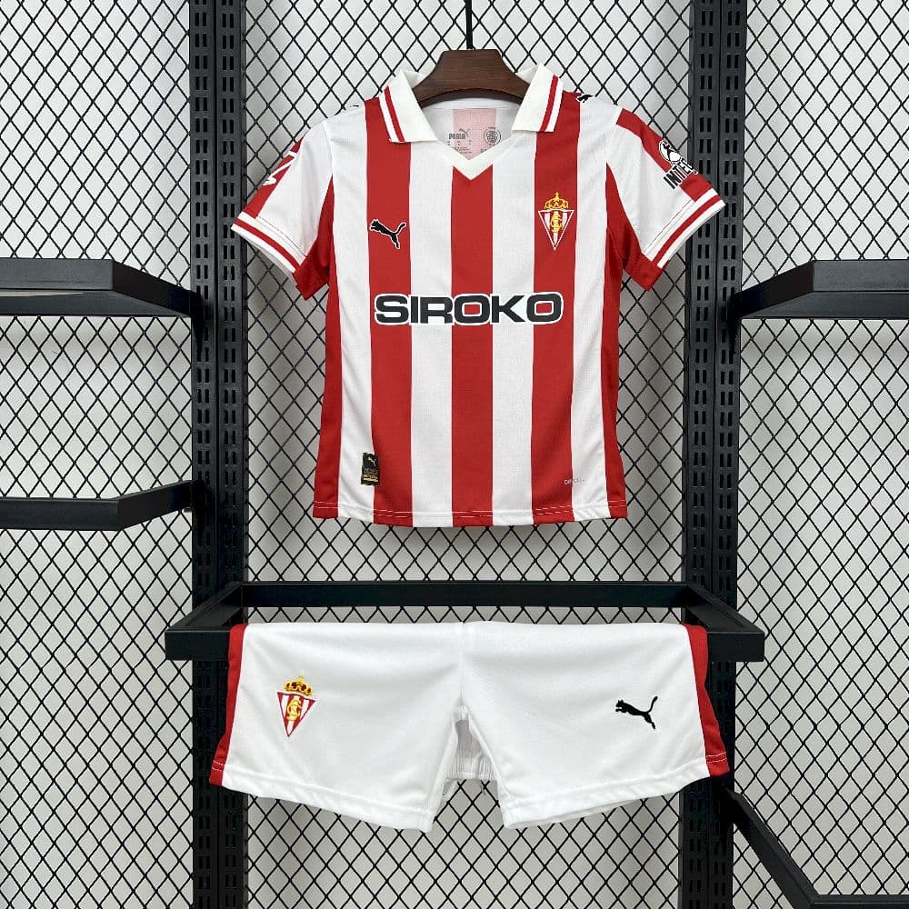 Sporting de Gijon 2025/26 Home Kids Kit