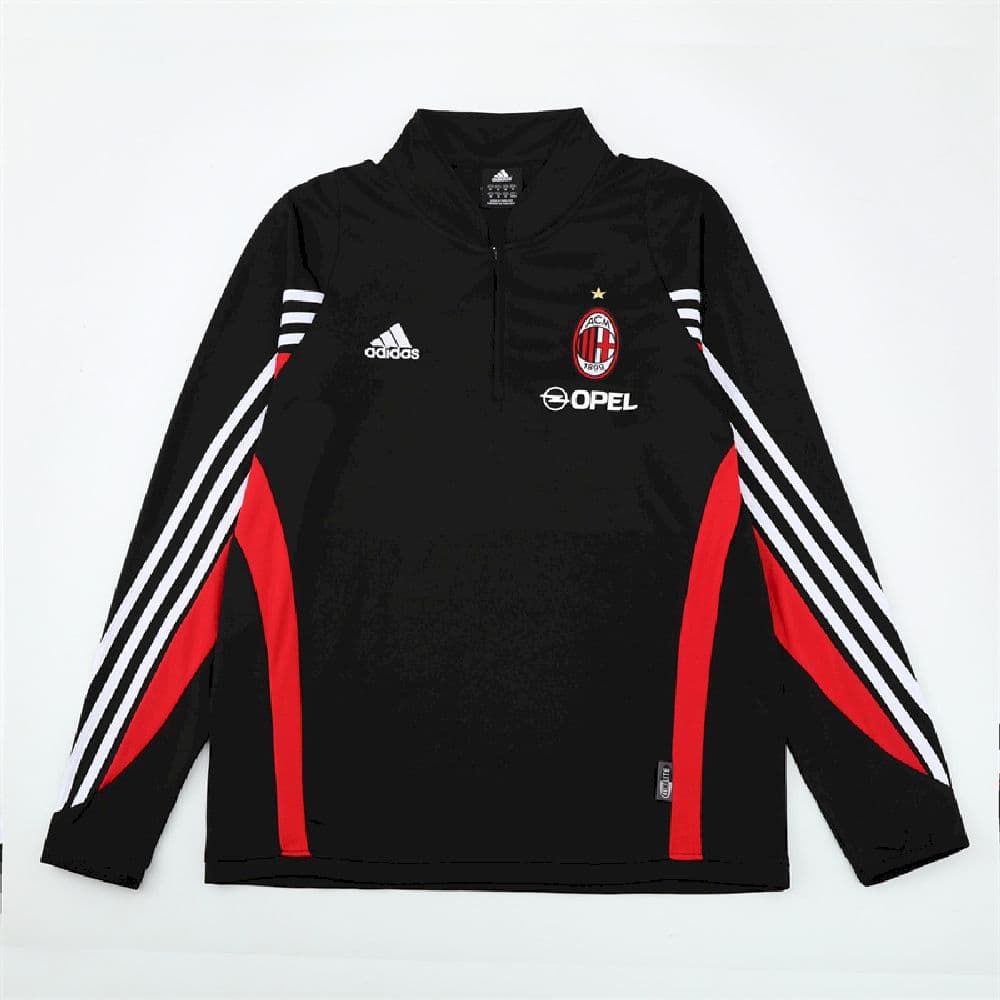 Unisex AC Milan 2003/04 1/4 Zip Sweatshirt Retro Style