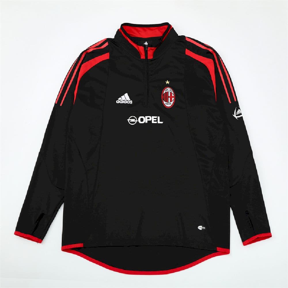 Unisex AC Milan 2004/05 1/4 Zip Sweatshirt Retro Style