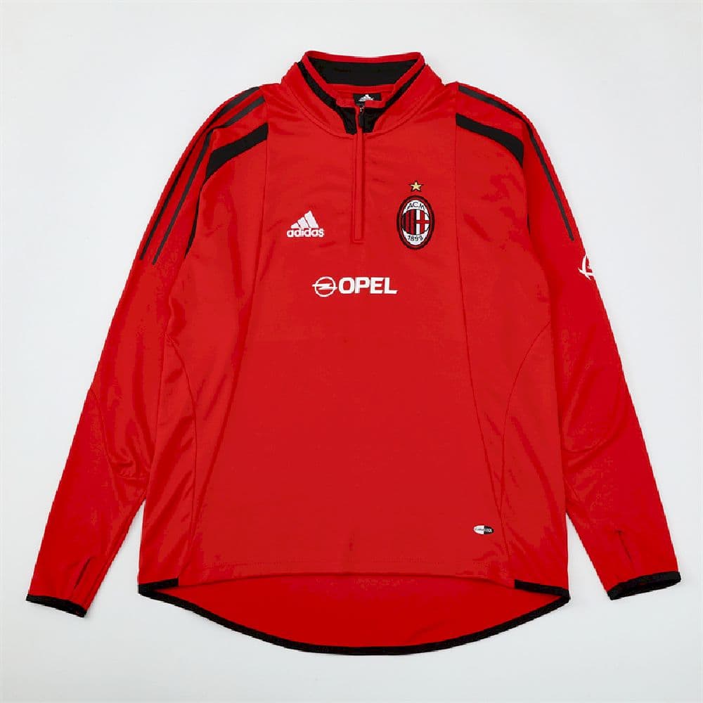 Unisex AC Milan 2004/05 1/4 Zip Sweatshirt Retro Style