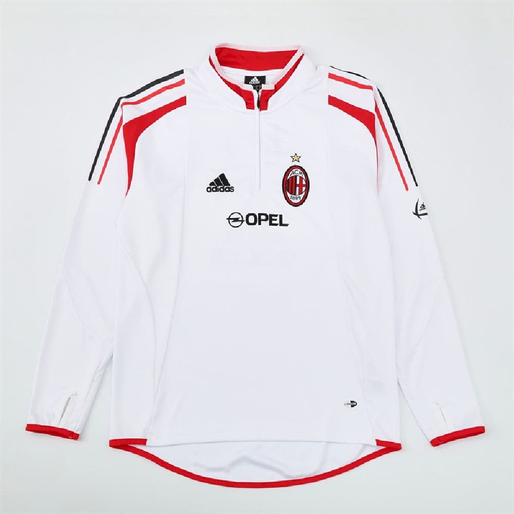 Unisex AC Milan 2004/05 1/4 Zip Sweatshirt Retro Style