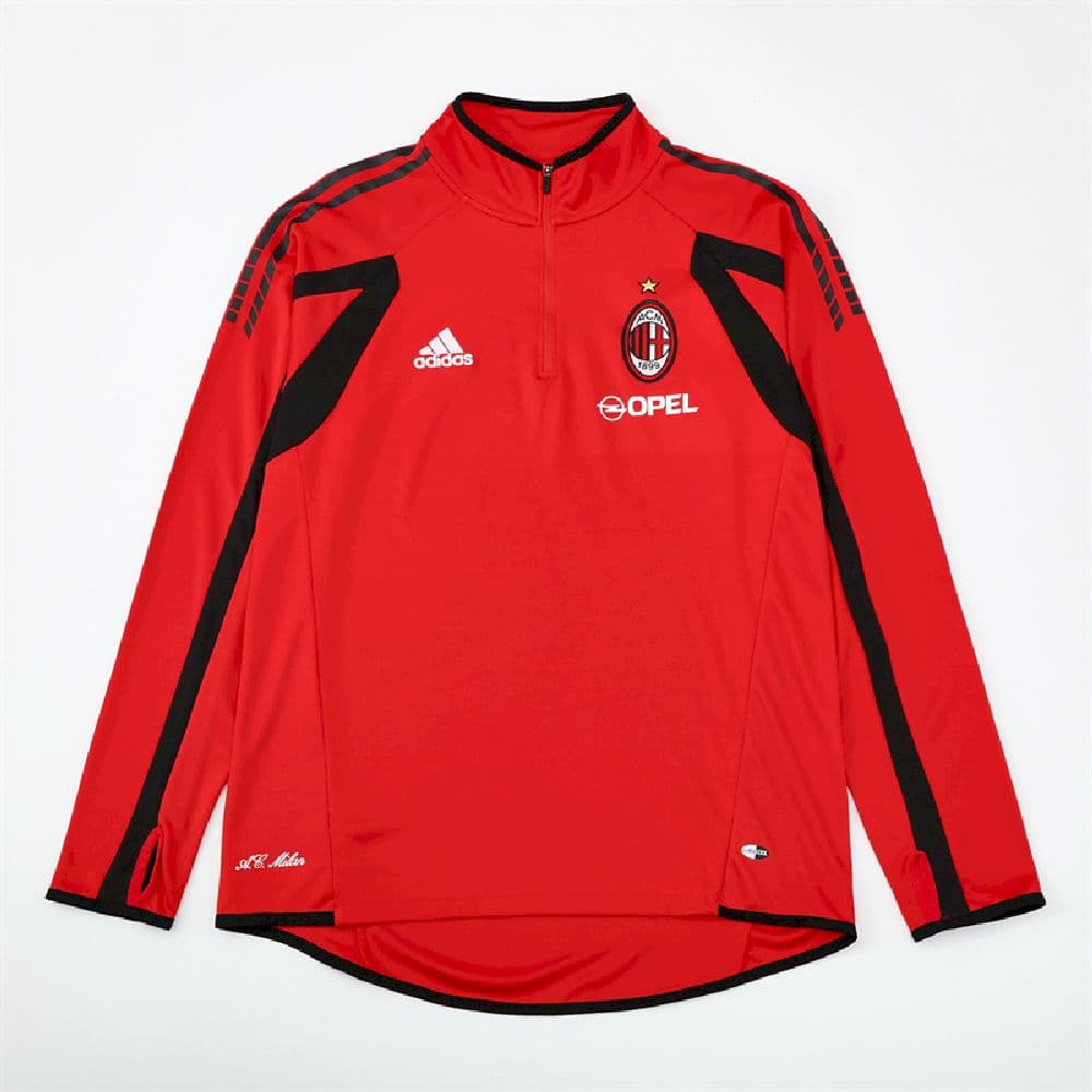 Unisex AC Milan 2005/06 1/4 Zip Sweatshirt Retro Style