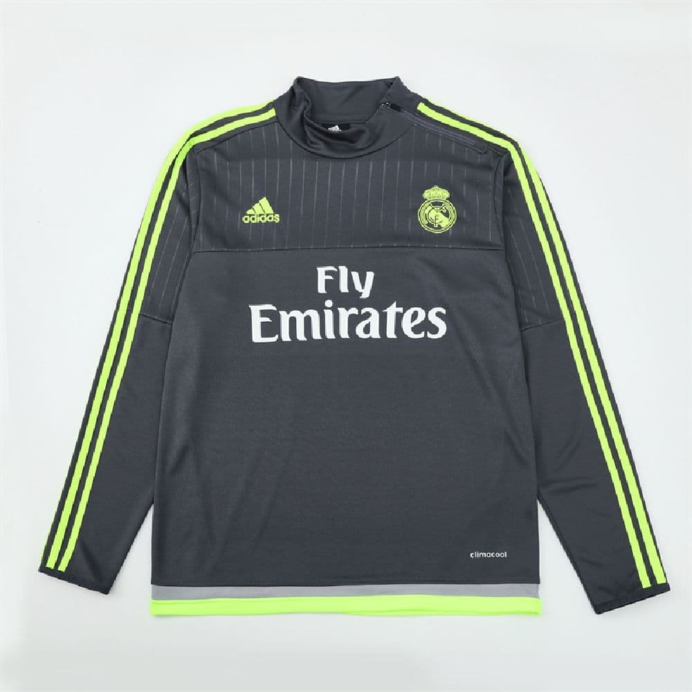 Unisex Real Madrid 2015/16 1/4 Zip Sweatshirt Retro Style