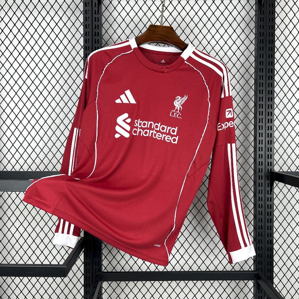 Mens Liverpool 2025/26 Home Long Sleeves Jersey