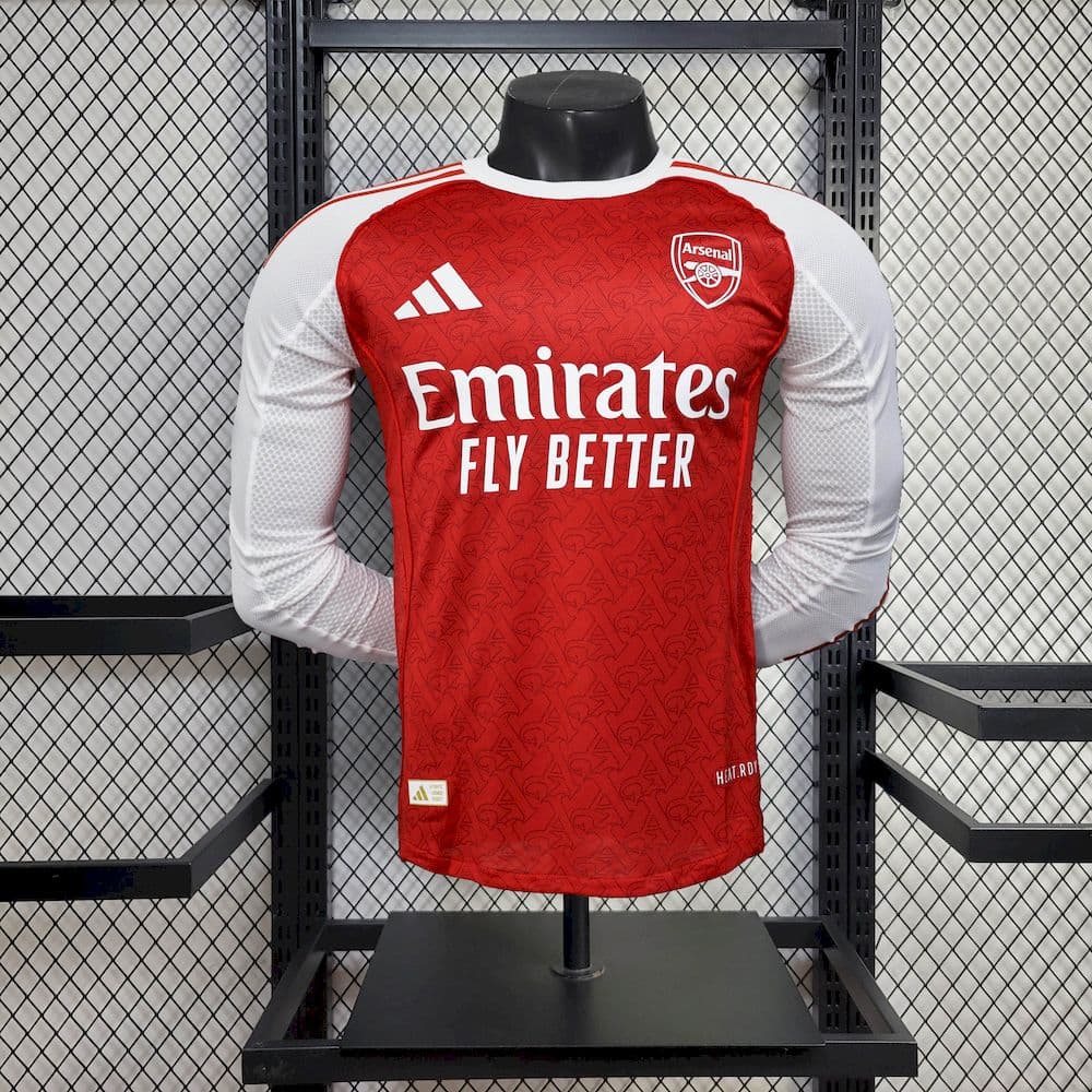 Mens Arsenal 2025/26 Home Long Sleeve Jersey Player Version