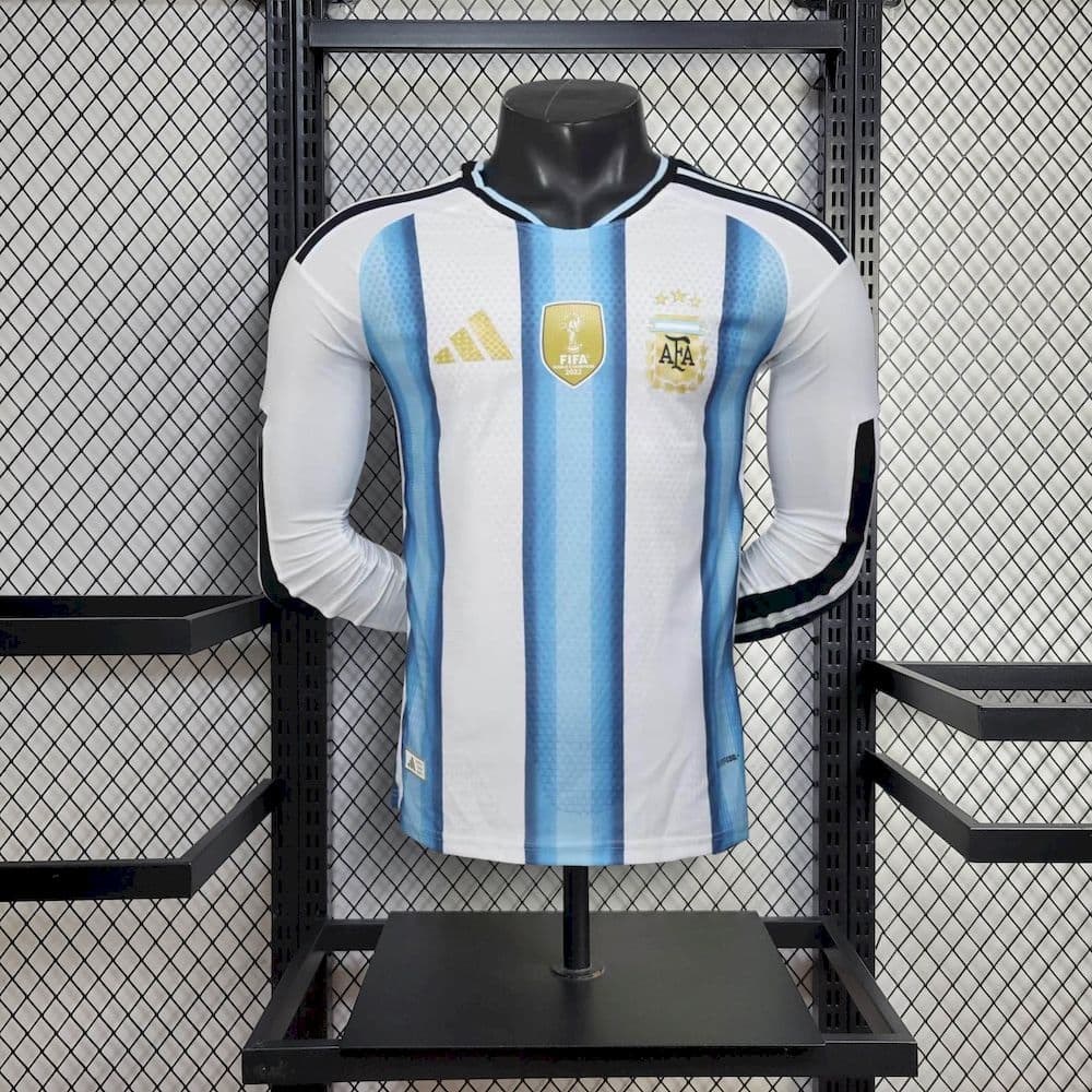 Mens Argentina 2026 World Cup Home Long Sleeve Jersey Player Version