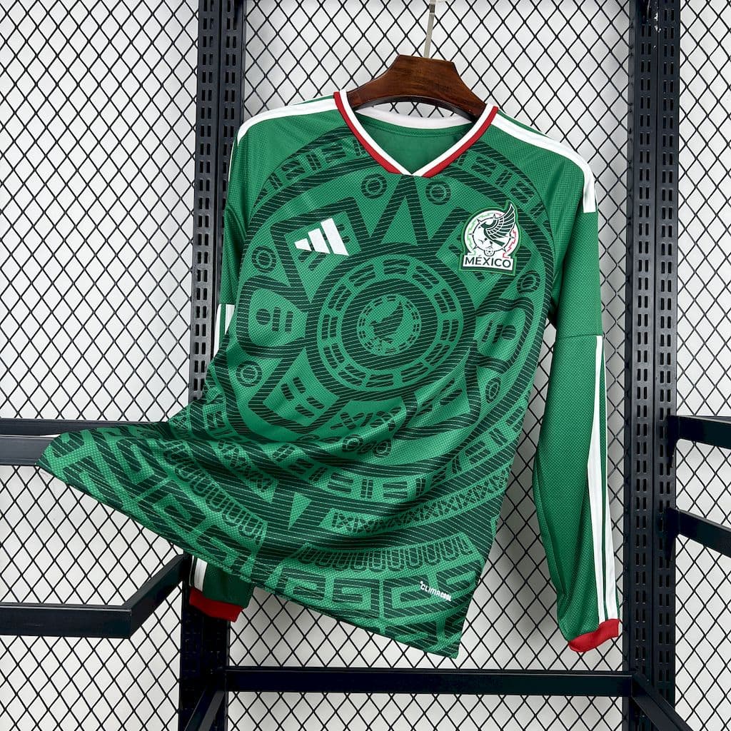 Mens Mexico 2026 World Cup Home Long Sleeve Jersey